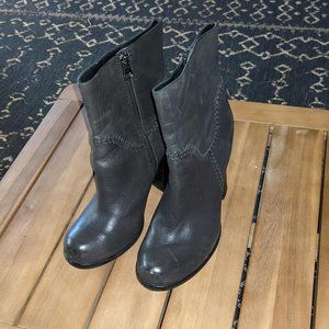 KORK EASE Vallery gray stitch leather heeled boots